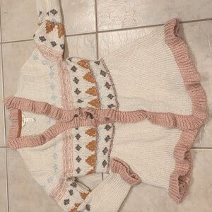 Matilda Jane Boho Open Front Ruffled Cardigan Size Small